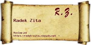 Radek Zita névjegykártya